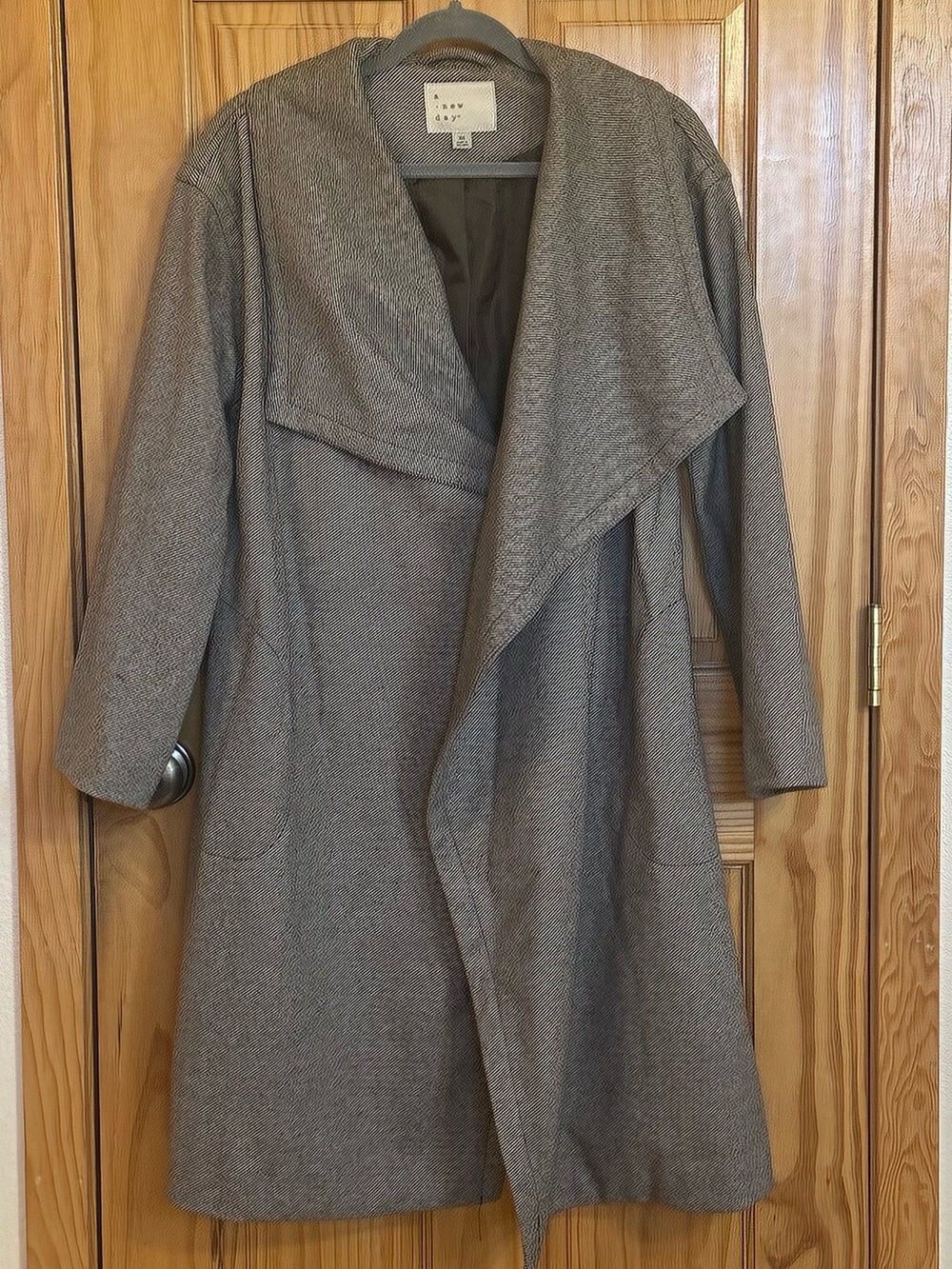a new day Gray Draped Trench Coat